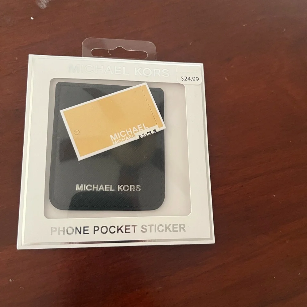 Michael Kors Dark Blue Phone Pocket Sticker,,J1